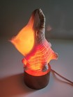 Vintage Conch Shell Table Tv Lamp Night Light Wood Base Ocean Nautical Seashell 