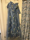 Tulle Prom Dresses For Women Flower Embroidery A-line Formal Evening Party Gowns