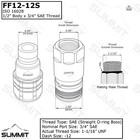 3 4  Sae Flat Face Hydraulic Quick Connect Couplers Skid Steer Bobcat 4 Sets