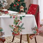 Fabric Christmas Tablecloth Square Christmas Bow Tablecloth Christmas Bells Cute