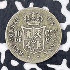 1885 Spanish Philippines 10 Centimos Lot f4718 Silver 