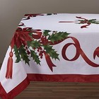 Christmas Ribbon Tablecloth  70 X 120 Inch  For 8 Foot Rectangle Tables  Heav   