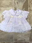 Vintage Mayfair Purplefrilly Lace Baby Girls Dress Size Upto 3 Mo