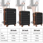 Keytang Smileline Lightweight Hardside Luggage 3 Piece Set black Brown