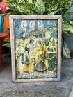 Antique Old Rare Hindu God Rama Sita Marriage Religious  Print Framed
