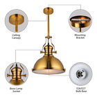 Antique Brass Vintage Pendant Lamp Kitchen Ceiling Light With Frosted Diffuser