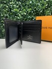 Louis Vuitton Men s Black Gray Monogram Pattern Wallet
