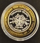 Treasure Island Las Vegas Nv  10 Gaming Token  999 Fine Silver limited Edition