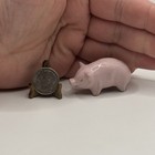 Vintage Adorable Miniature Good Luck Pig Figurine Trinket Piggy Animal    