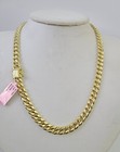 Real 14k Miami Cuban Link Chain Necklace Yellow Gold 24 Inch 8mm Mens Hollow