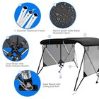 3 Bow 4 Bow Bimini Top Cover For Boat With Mesh Sidewalls 3 Bow 67 -72 w Black