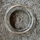 Vintage  Silver   Cut Glass Coaster     4      Starburst Base