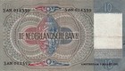 10 Gulden Netherlands Rare 1st Series Wm  old Man  P56a 1940 Vf 