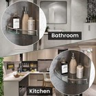 Yorkhomo Glass Corner Shelves Tempered Bathroom Eestantes Para Ba  os With Rail W
