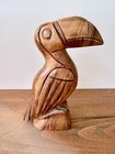 Nicaragua 2008 Hand Carved Wood Bird Folk Art Sculpture Collectible Decor
