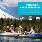 Intex Excursion 4 Person Inflatable Rafting And Fishing Boat Set With 2 Oars