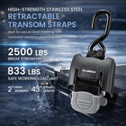 Stainless Steel Boat Transom Tie Down Straps 2x43 Inch 2500 Lbs Break Strength