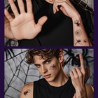 10 Sheets Halloween Temporary Tattoos Red Spider Stickers Web Style24 