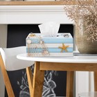 Decorative Nautical Wood Tissue Box Cover Nautical Napkin Box Holder - Rectan   