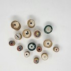 Vintage Wooden Thread Spools Lot Of 15 Sewing Craft Items