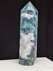 Moss Agate Tower Druzy Quartz Crystal Gemstone Large Big Tall Point Chakra