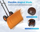 30  Adjustable Wheeled Snow Shovel Steel Blade 10  Wheels Snow Pusher Driveways