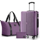 3 Piece Luggage Set Abs pc Hardshell Carry On Suitcase W  Spinner Wheels   Tsa