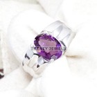 Amethyst Oval Cut Gemstone With 925 Sterling Silver Ring For Men s  a722