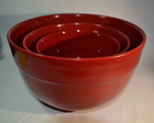 Emile Henry Provencale Red Cerise 3 Piece Mixing Bowls Set France New  Free Ship