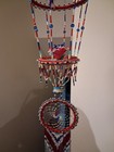 Beaded Dream Catcher Wall Hanging Decor Red White Blue Native American Us