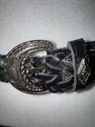 Woven Braided Leather Belt Size 34 Black Western