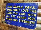 Vintage Church Porcelain Sign Christian Bible Verse Lancaster Gospel Religion