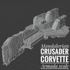 Mandalorian Crusader Corvette Star Wars X-wing 1 270 Scale Raw Unpainted 14k 3d