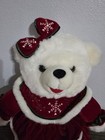 Dan Dee 2007 Snowflake Teddy Christmas Bear Girl Plush Stuffed Red White Toy