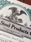 1928 Maine Steel Products Co 6 Shares Stock Certificate