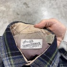 Vintage Sears Roebuck Shirt Jacket Mens Medium Blue Plaid Flannel Quilted Lined