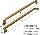 Khtumeware 2 Pack 12 Inch Antique 12  305mm Hole Center  Brass 