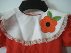 Vintage Jcpenney Toddle Time Toddler Girls Red Dress White Collar Trim Size 2t