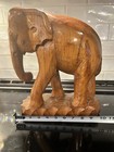 Vintage Hand Carved Large Wooden Elephant Statue No Tusks