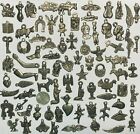 50 Milagro Charms Mexican Folk Art Dark Antique Silver Black Wholesale Lot
