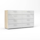 Tvilum Austin 8-drawer Oak Structure white High Gloss Double Dresser