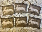 White Rabbit Inn  Primitive  Linen Cardstock   Hang Tags Set Of 6