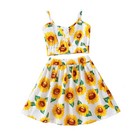 Toddler Kids Baby Girl Summer Outfits Sunflower Print Crop Top Skirt Clothes Set
