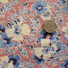 Vintage Cotton Feed Sack Fabric Pink Blue White Flowers 30 s 40 s Feedsack