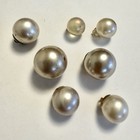 Seven Antique Blown Glass Pearlized Buttons Various Shanks 1 2  To 3 4   