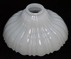 Vintage Milk Glass Ribbed Lamp Light Shade 7 1 4 Inch Wide-2 1 4 Fitter E8