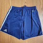 Adidas Youth Size S Shorts 3 Strip Unisex Navy Blue Adidas Logo On Back C125