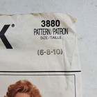 Vtg Butterick Pattern 3880 Top Skirt Peplum Draped Collar Gored Hem Miss 6 - 10