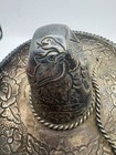 925 Sterling Silver  Vintage Floral Bird Snake Patterned Sombrero Mexico