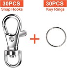 60pcs Metal Swivel Snap Hooks And Key Rings  30pcs Small Lobster Claw Keychains 